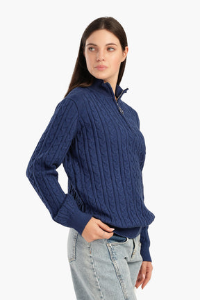 Half Stand-Up Collar Lounge Pullover