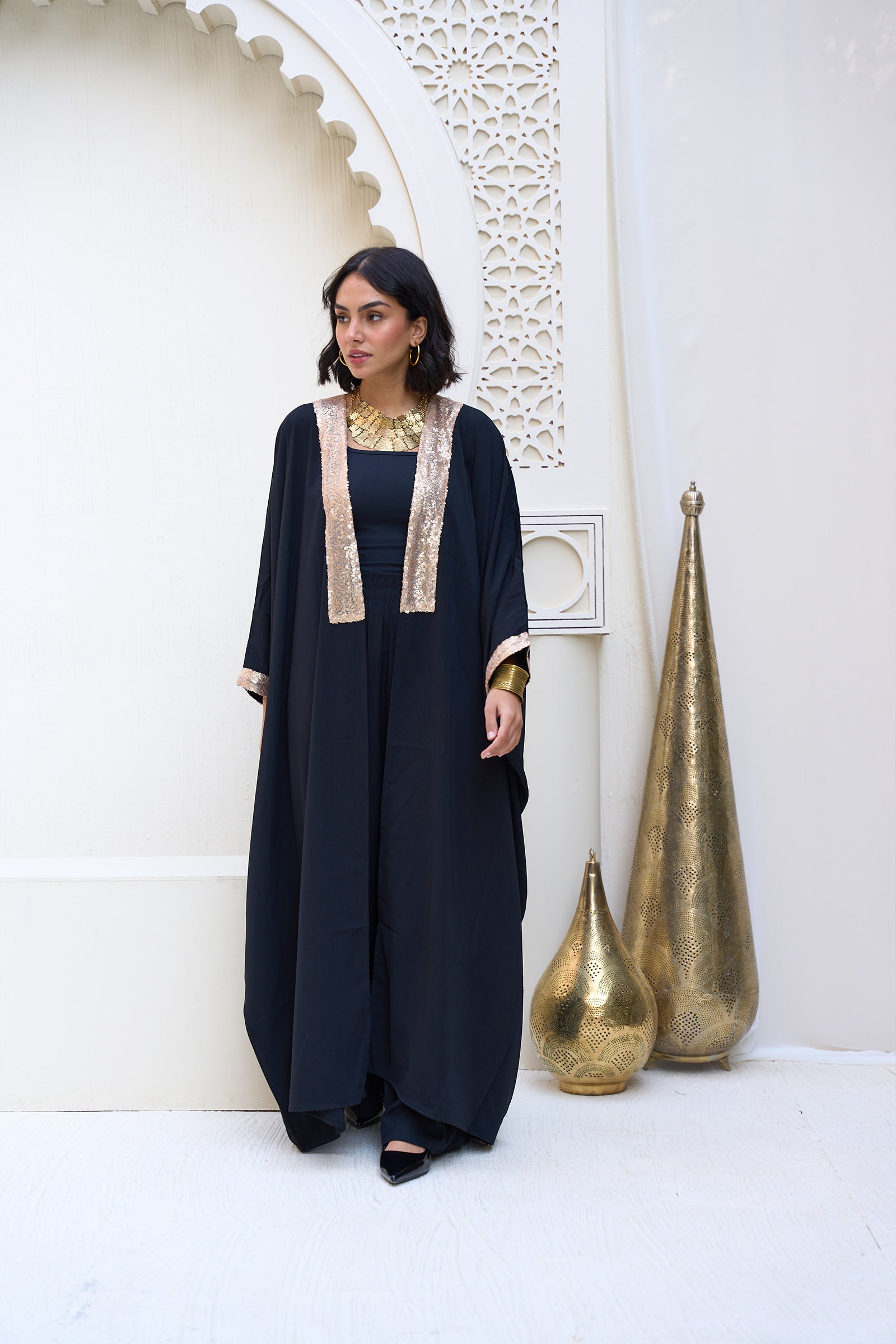 Relaxed Fit Abaya with Sequins