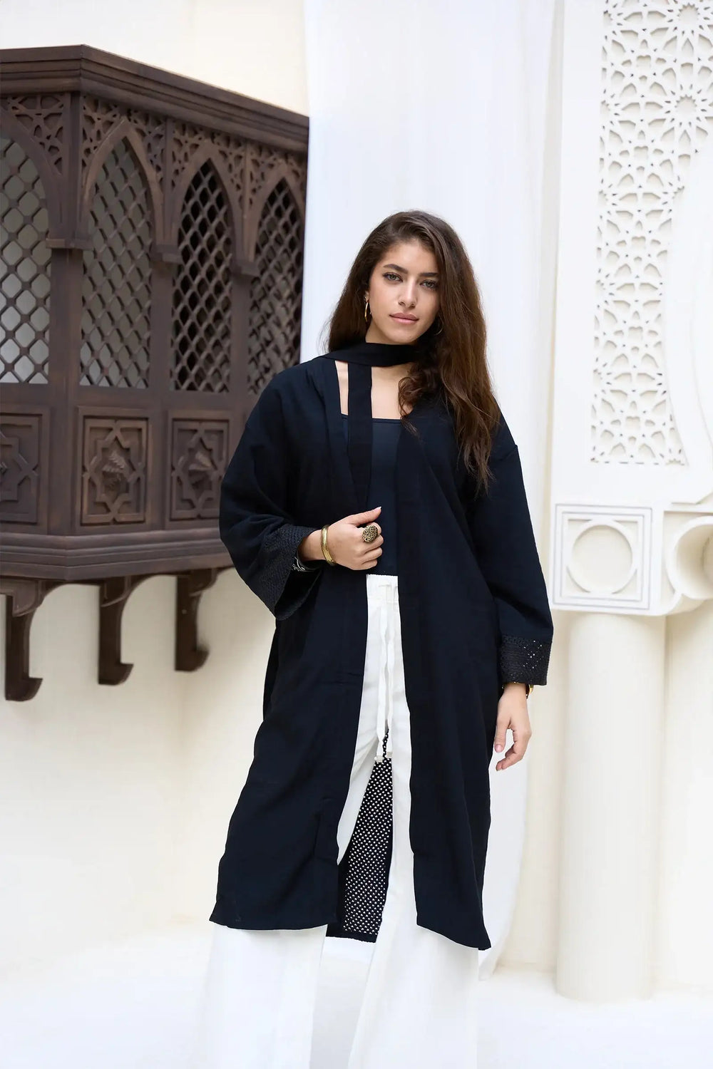 كيمونو بأساور كروشيه مخرم