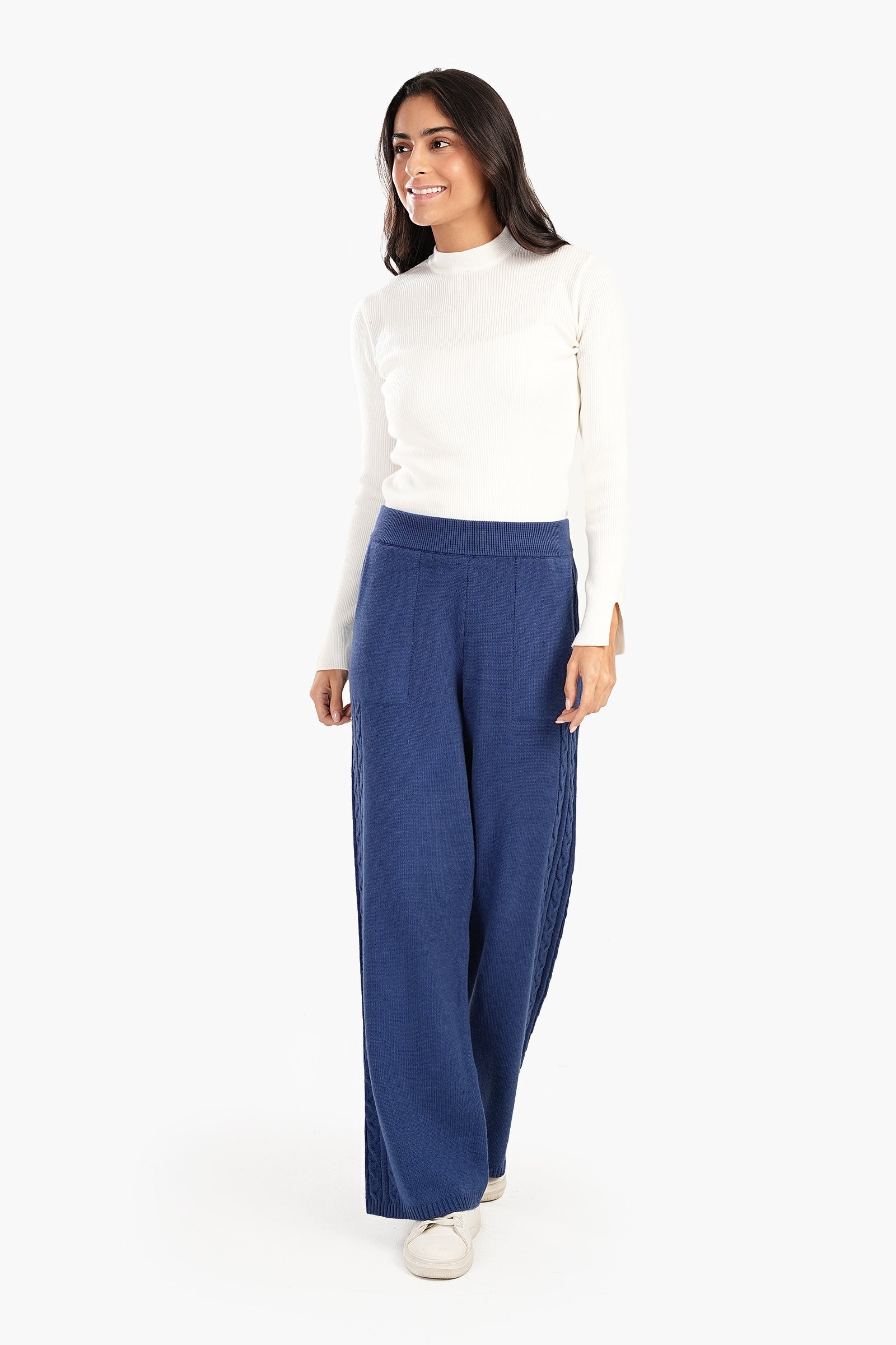 Lounge Pants with Cable Knit