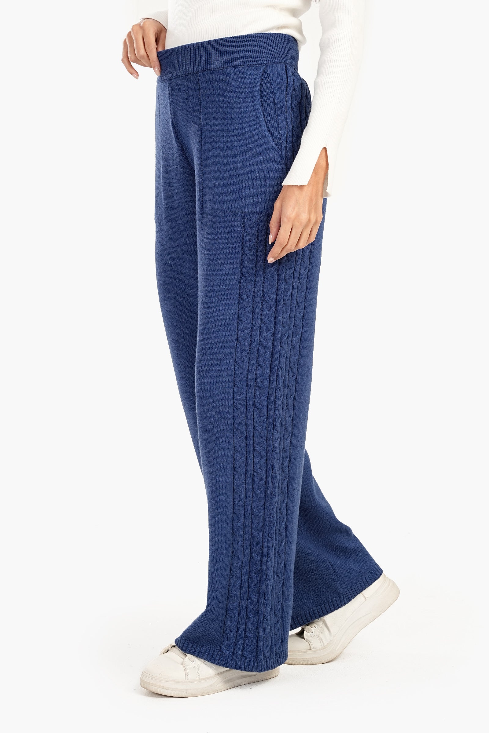 Lounge Pants with Cable Knit