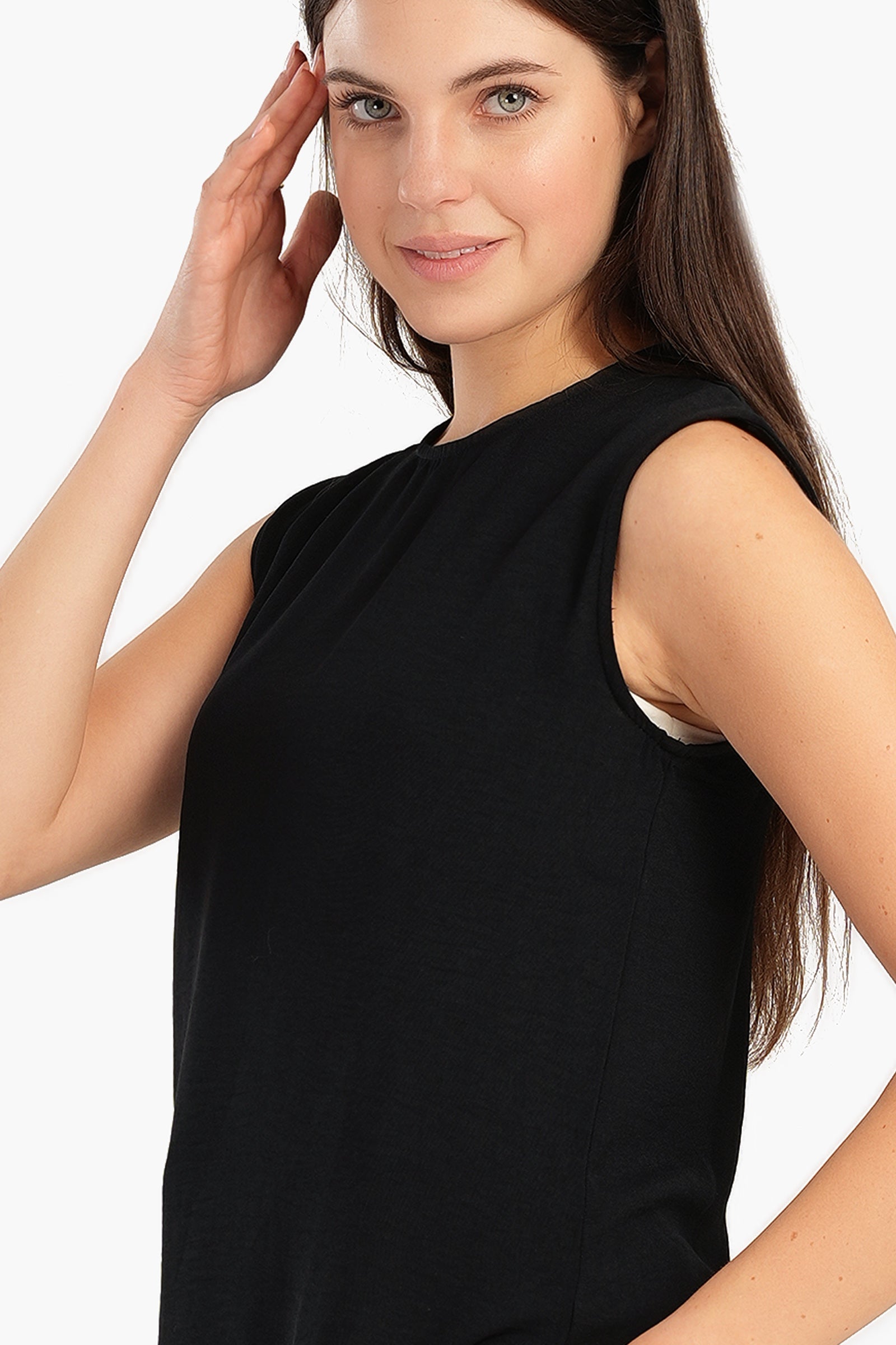 Sleeveless Blouse with Slits