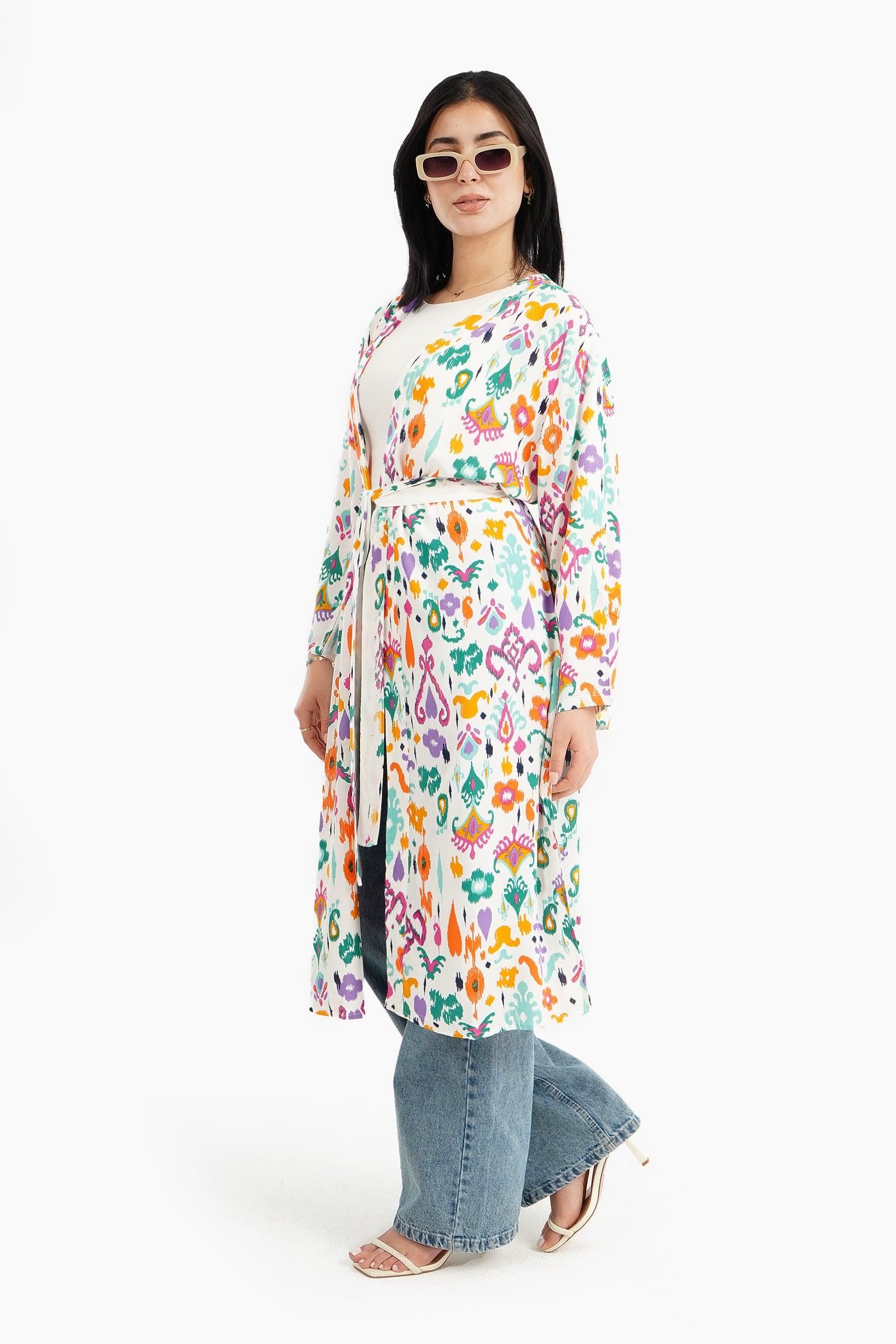 Relaxed Fit Printed Kimono - Carina - كارينا