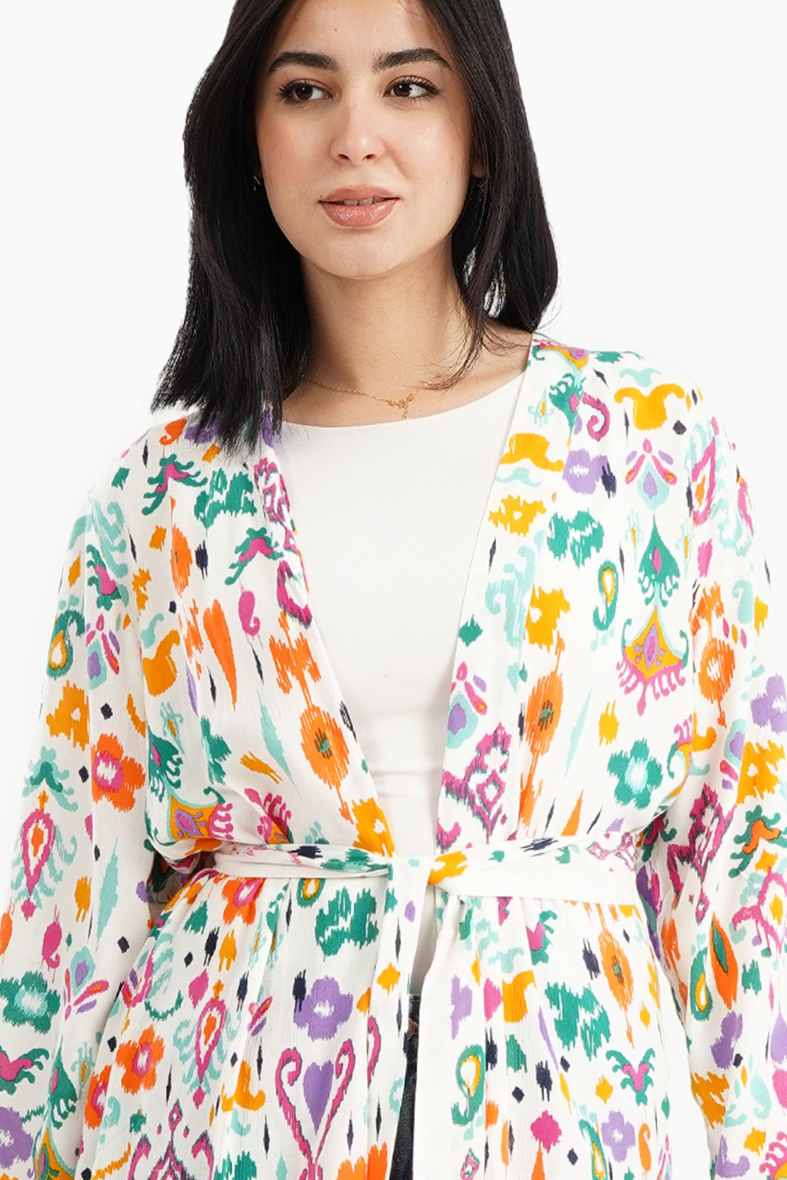 Relaxed Fit Printed Kimono - Carina - كارينا