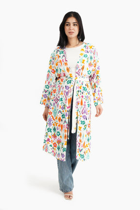 Relaxed Fit Printed Kimono - Carina - كارينا