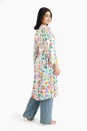 Relaxed Fit Printed Kimono - Carina - كارينا