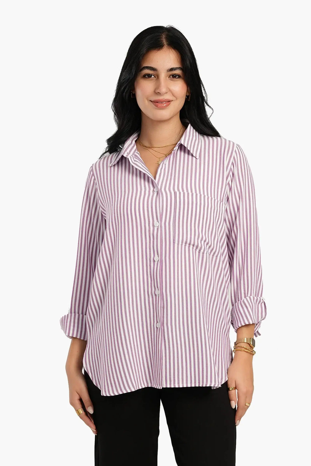 High Low Striped Shirt