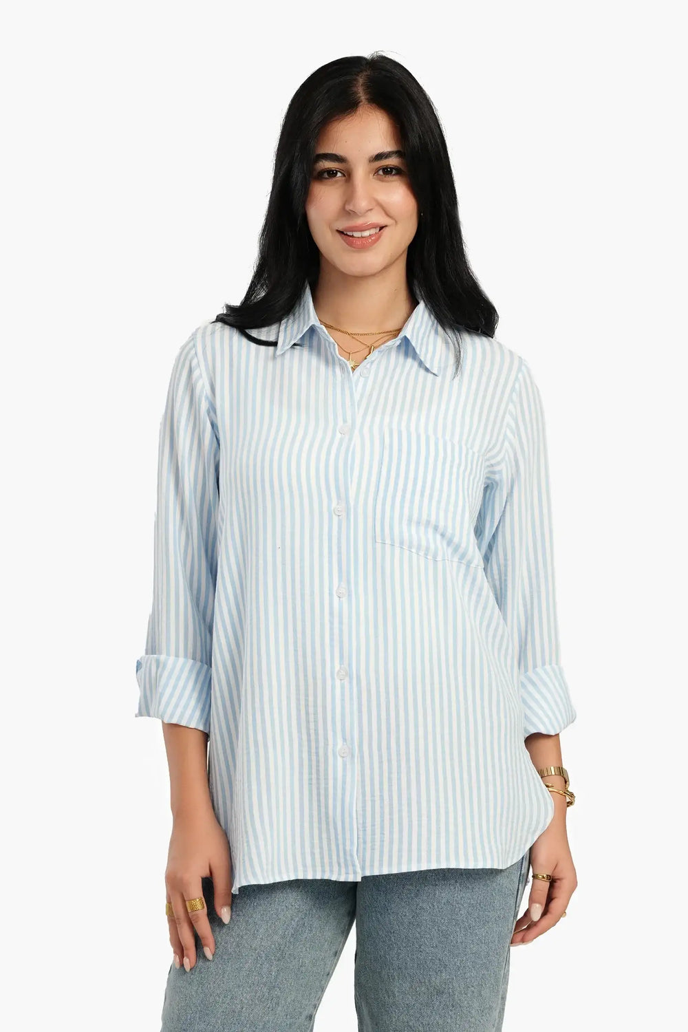 High Low Striped Shirt
