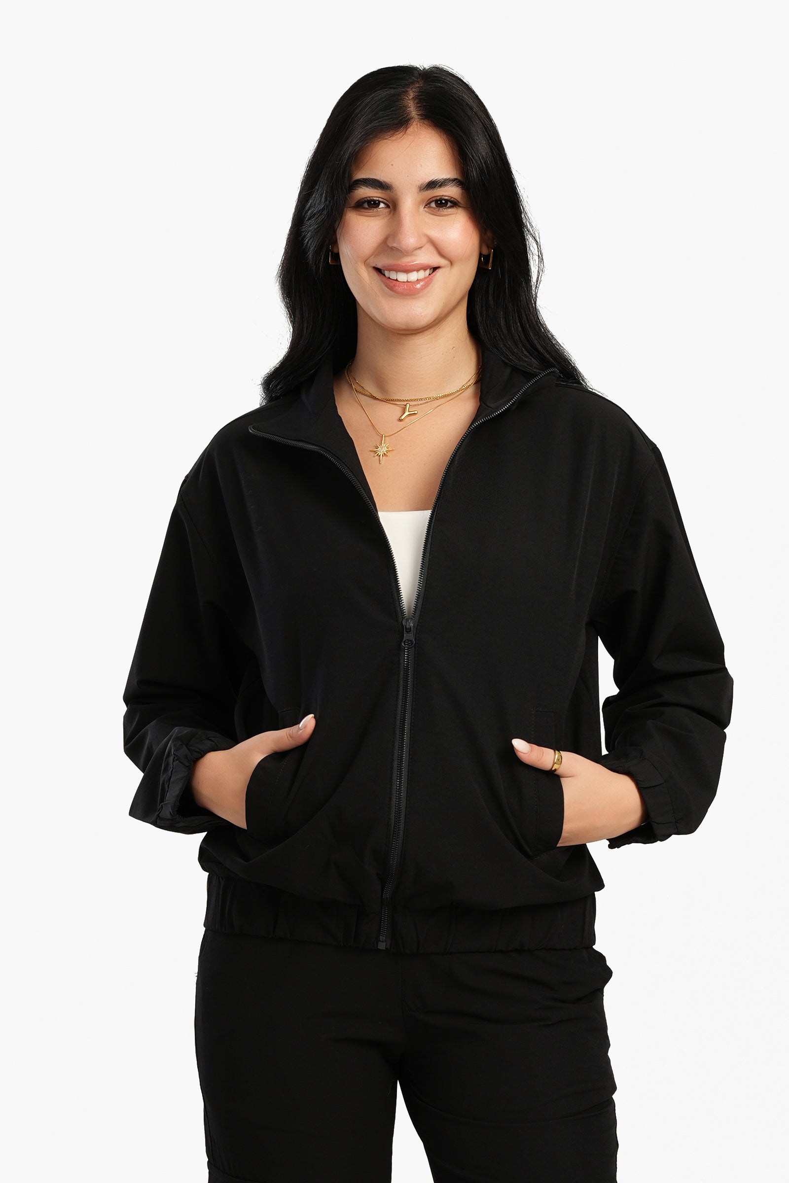 Lounge Jacket with Zipper Closure