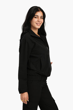 Lounge Jacket with Zipper Closure