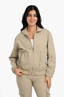 Lounge Jacket with Zipper Closure