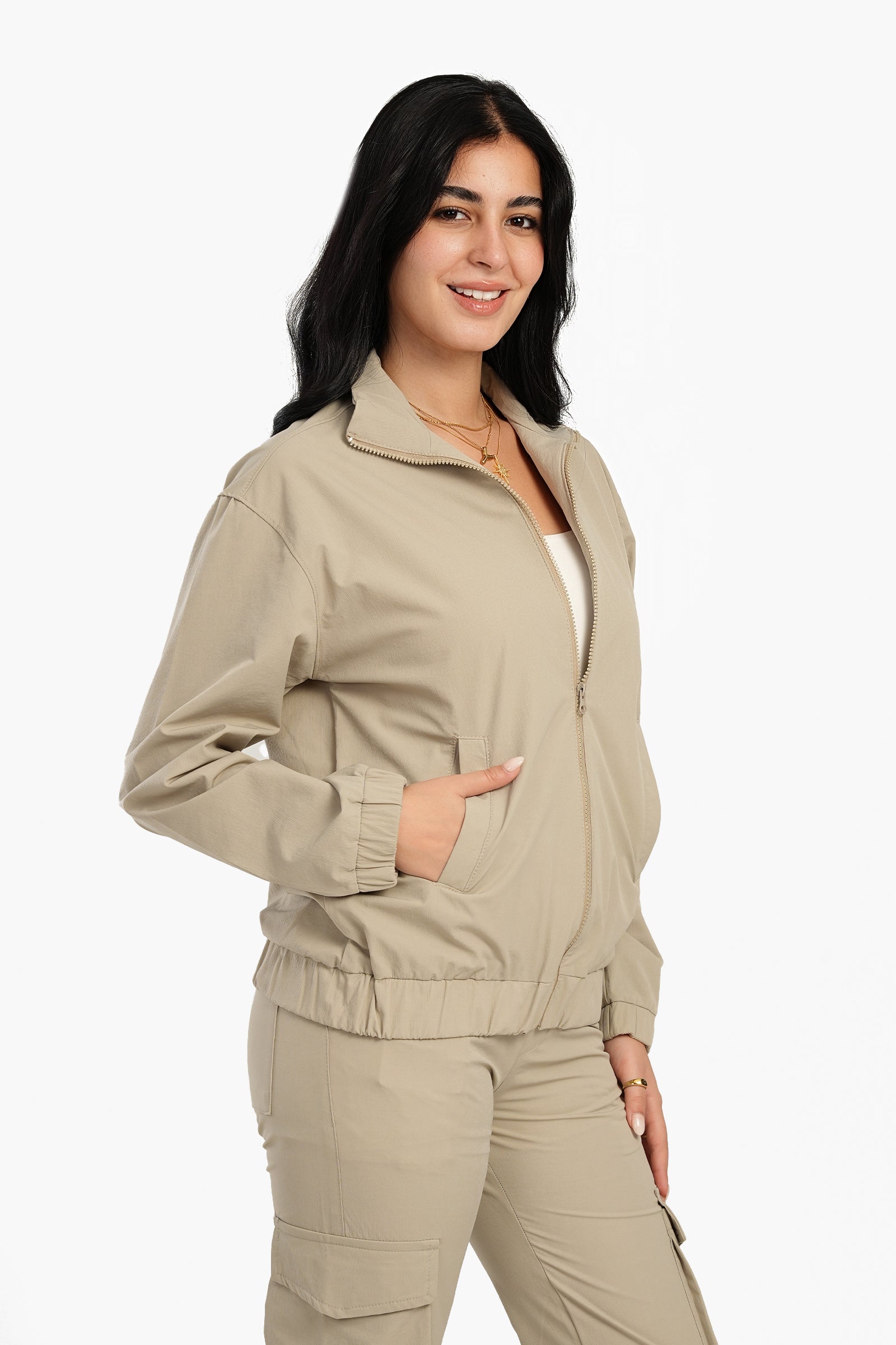 Lounge Jacket with Zipper Closure