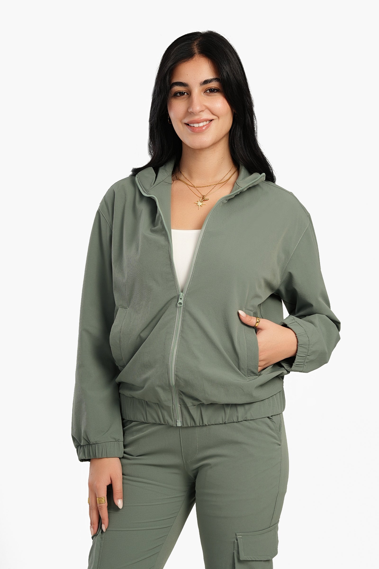 Lounge Jacket with Zipper Closure