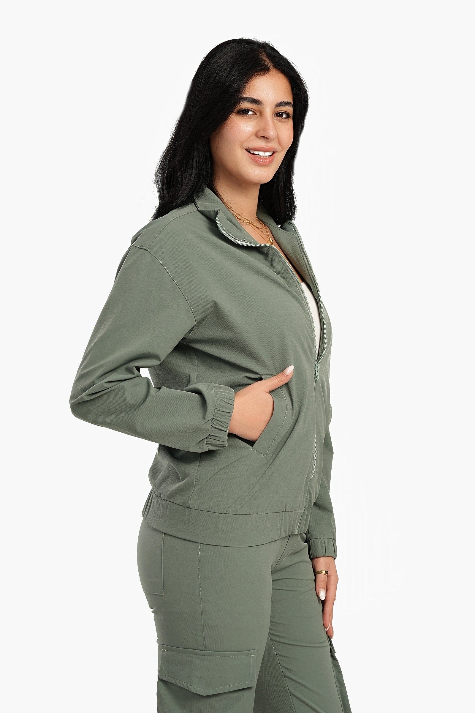 Lounge Jacket with Zipper Closure