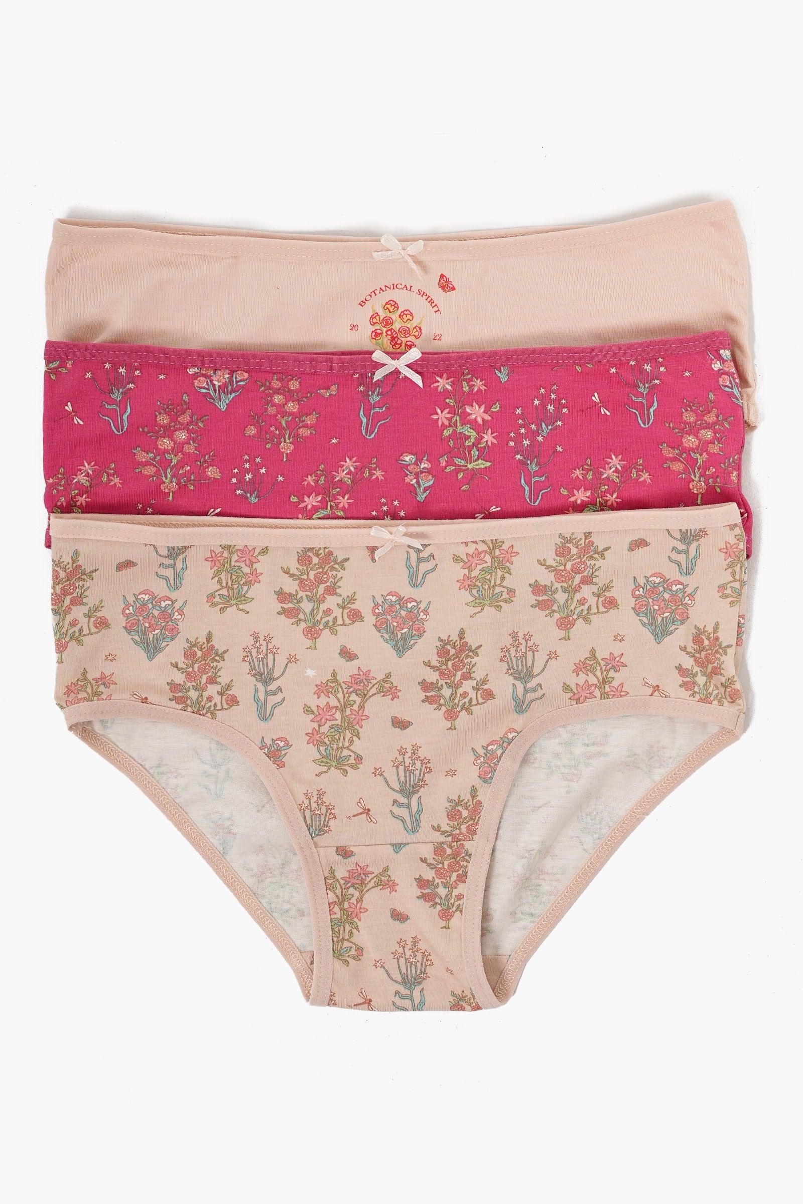 Pack of 3 Colored Brief Panties - Carina - كارينا