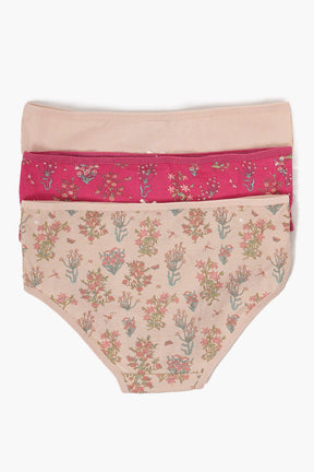 Pack of 3 Colored Brief Panties - Carina - كارينا