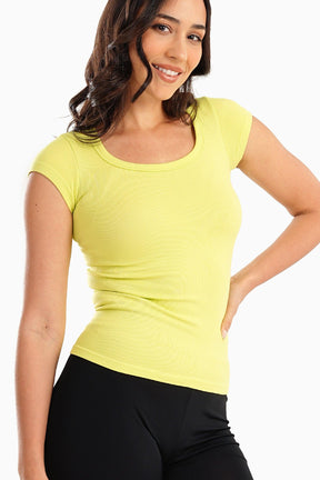 Microfiber Ribbed Top - Carina - كارينا