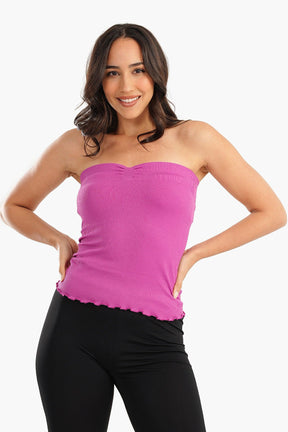 Strapless Ribbed Top - Carina - كارينا