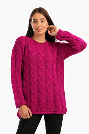 Cable Knitted Round Neck Pullover