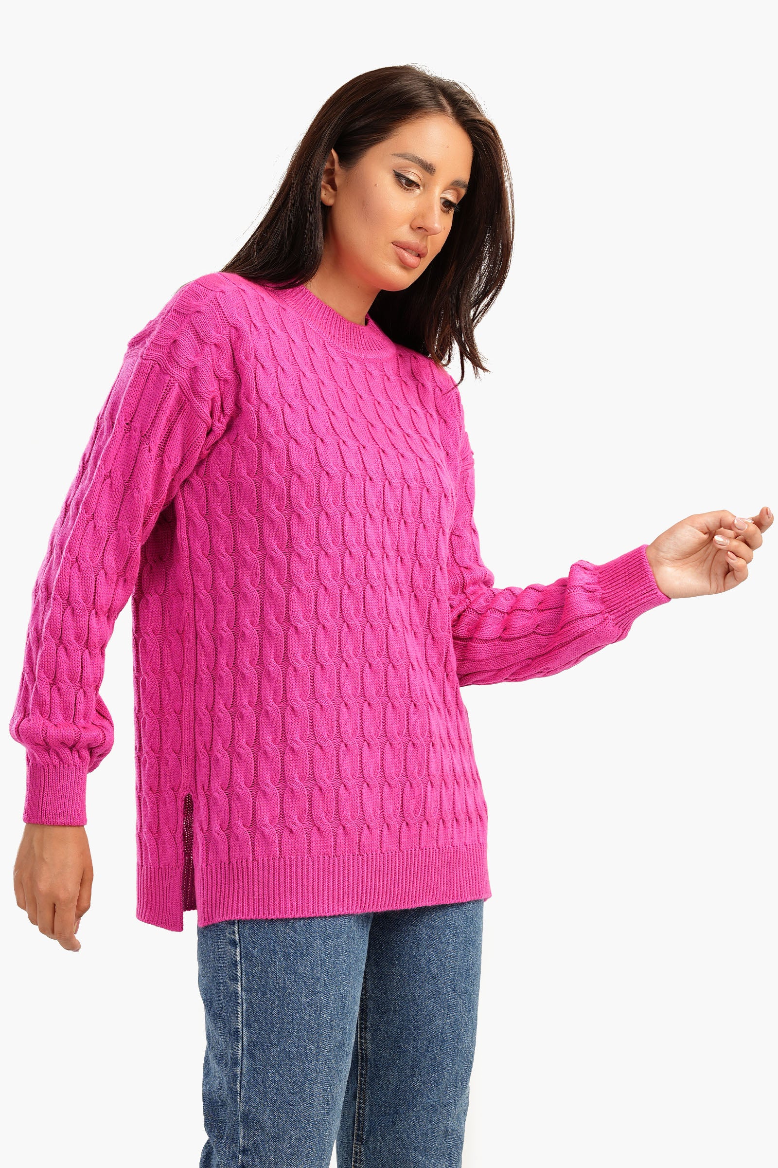 Knitted Pullover with Slits