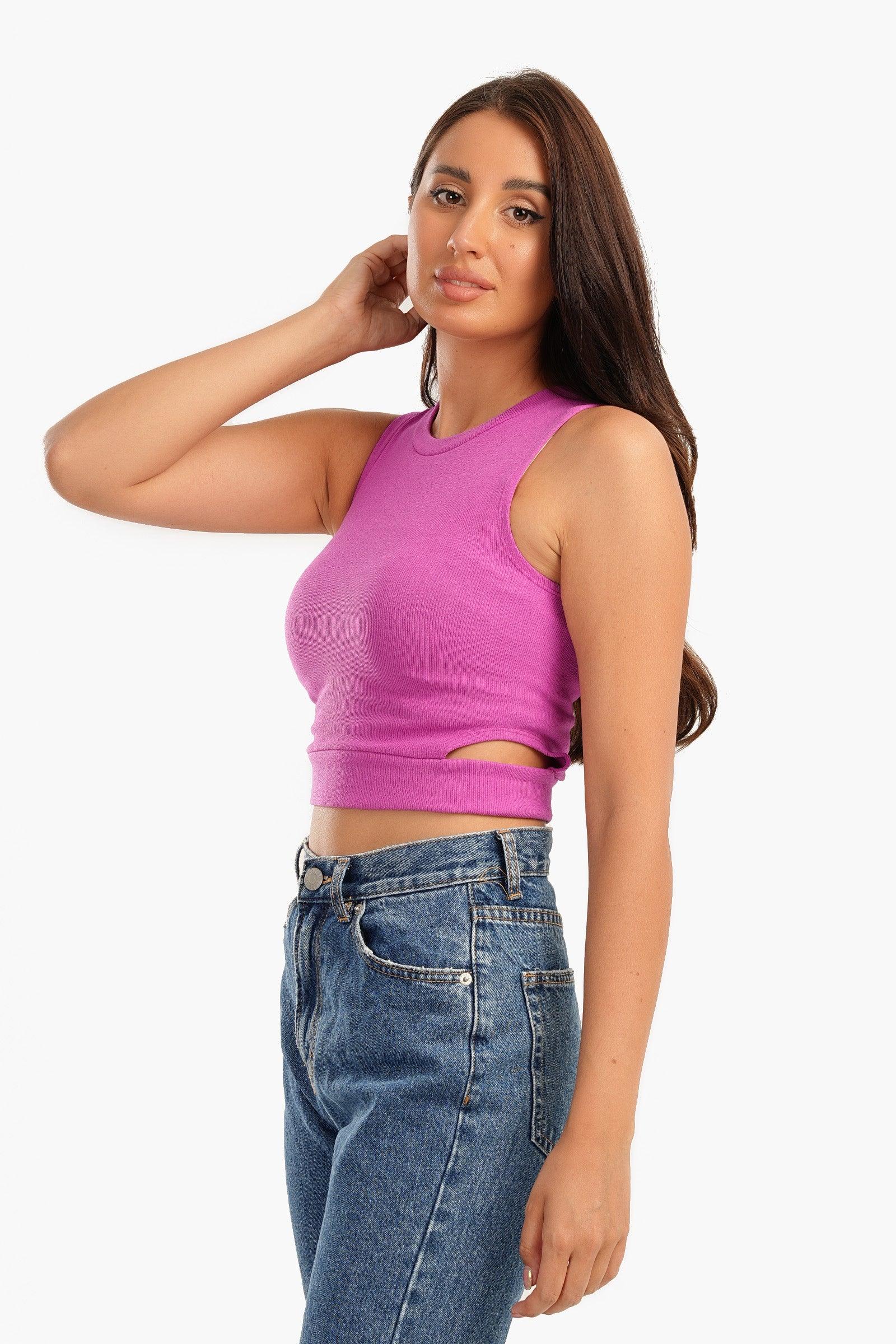 Ribbed Top with Cut Out Sides - Carina - كارينا