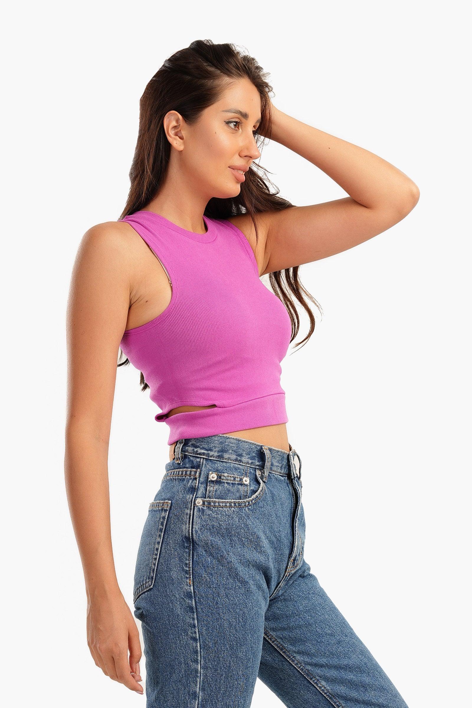 Ribbed Top with Cut Out Sides - Carina - كارينا