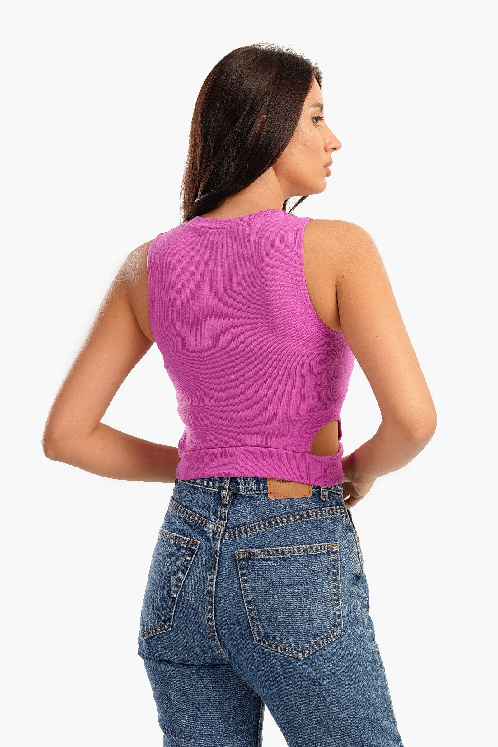 Ribbed Top with Cut Out Sides - Carina - كارينا