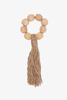 Wooden Beads with Tassels