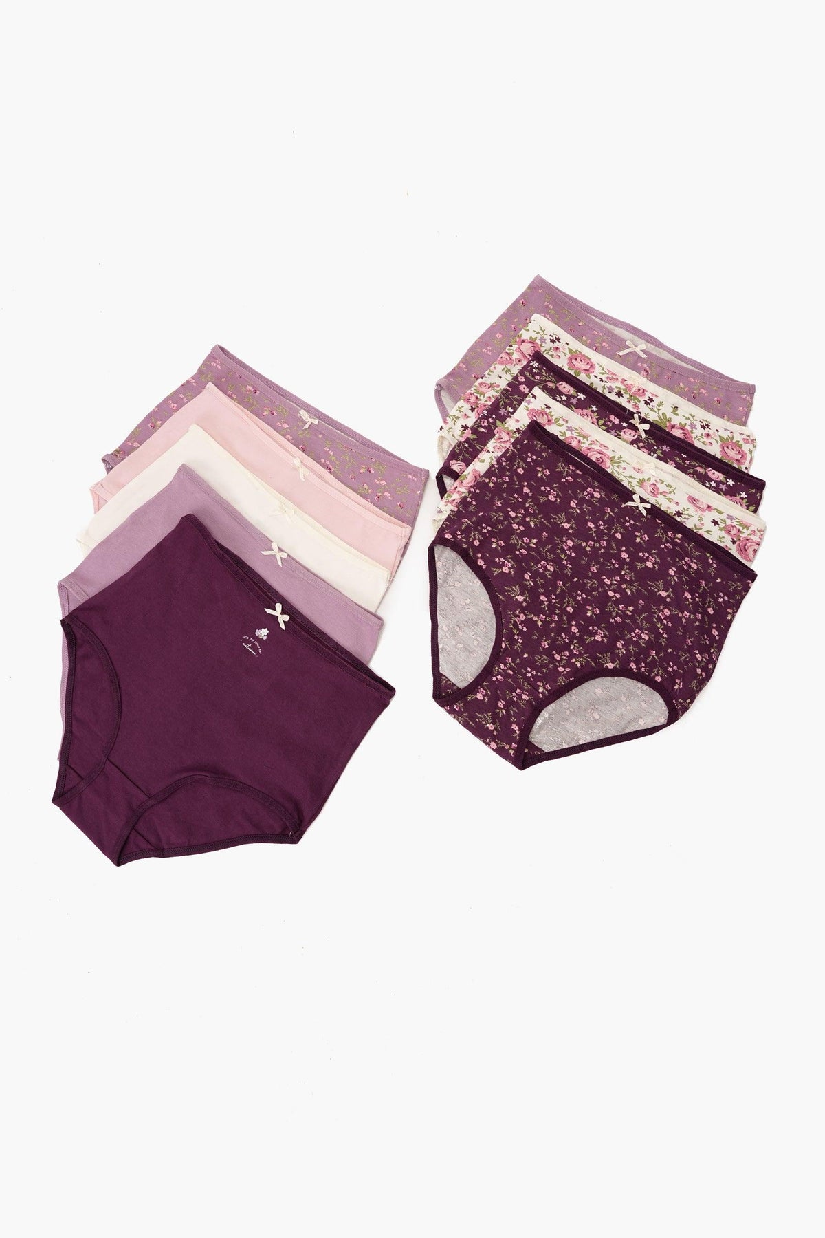 Pack of 10 Colored Full Brief Panties - Carina - كارينا