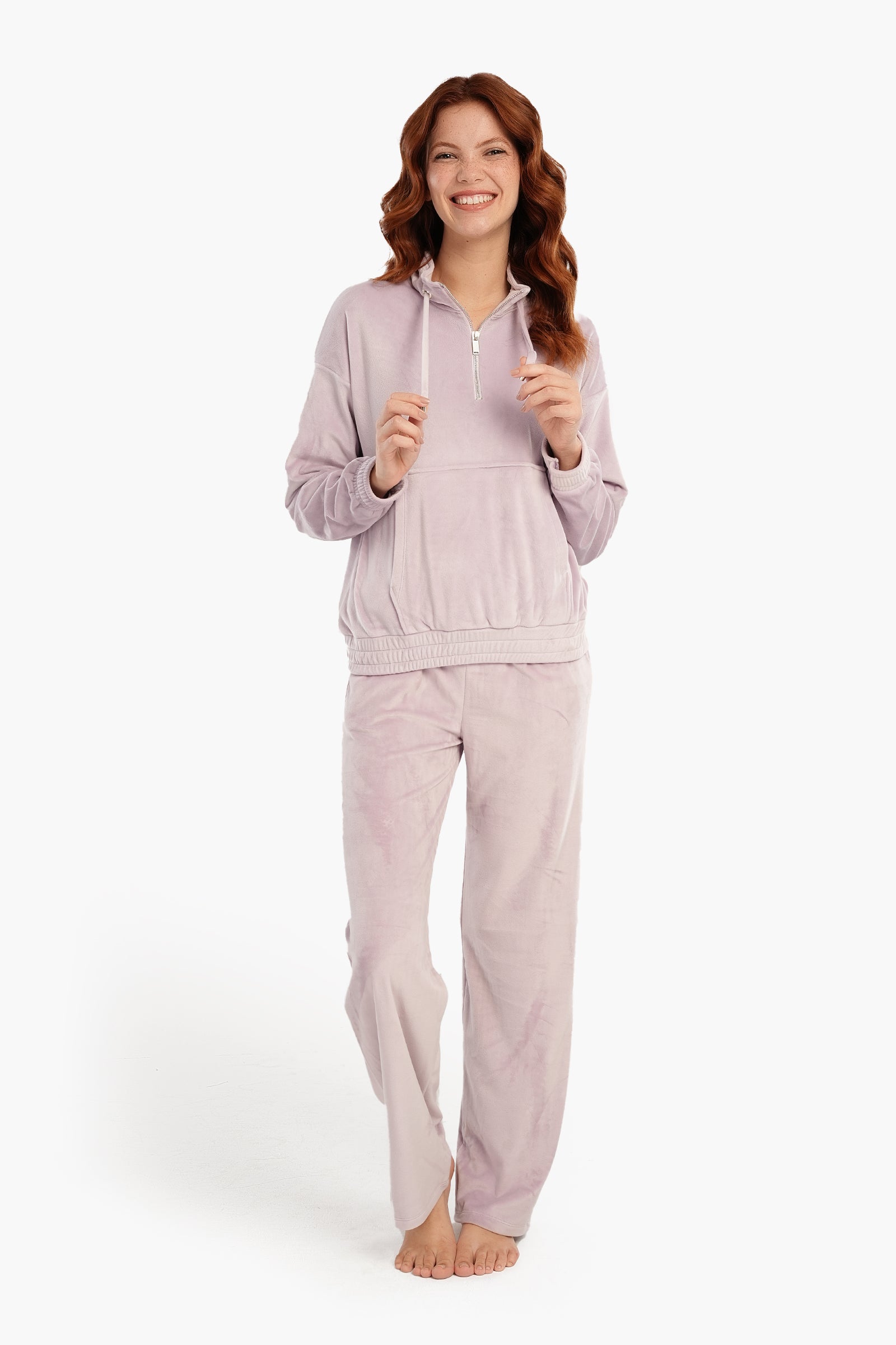 Pyjama Set with Half Zip Closure