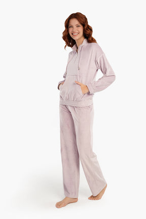 Pyjama Set with Half Zip Closure