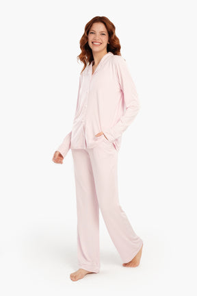 Viscose Contrast Piping Pyjama Set