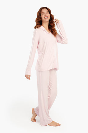 Viscose Contrast Piping Pyjama Set