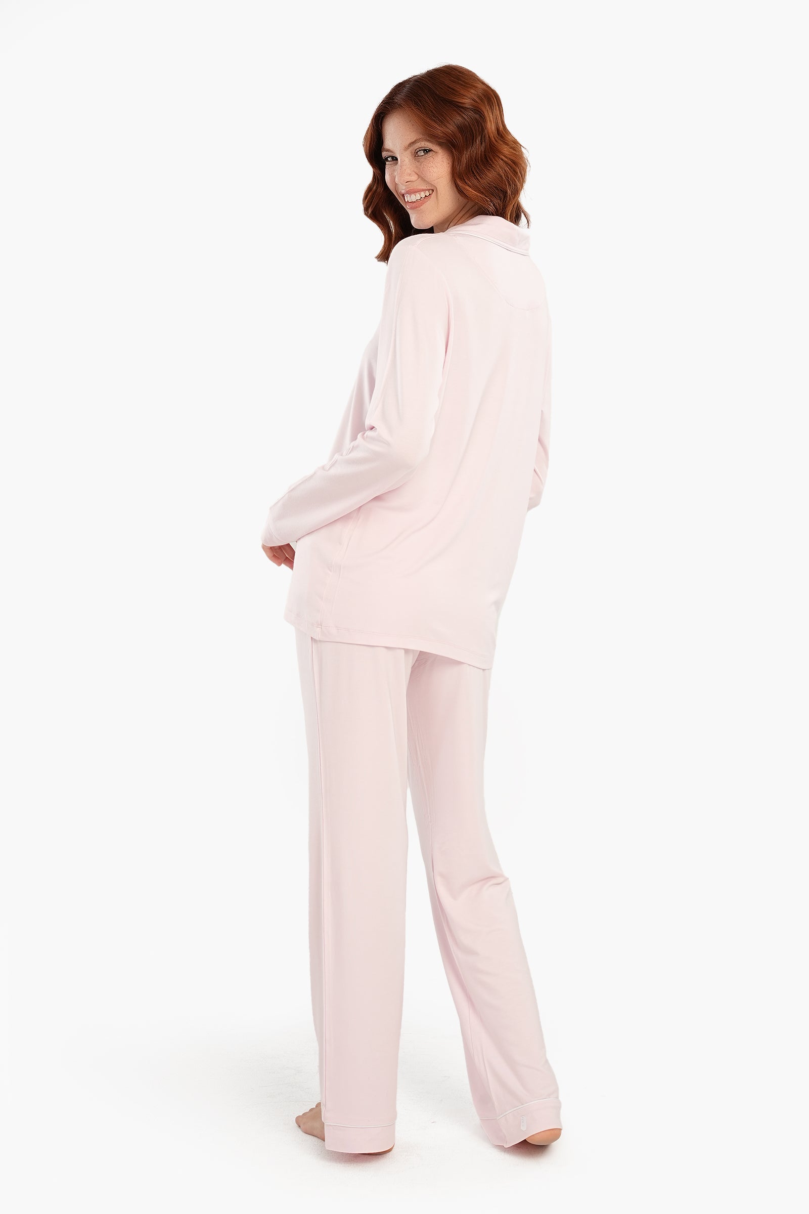 Viscose Contrast Piping Pyjama Set