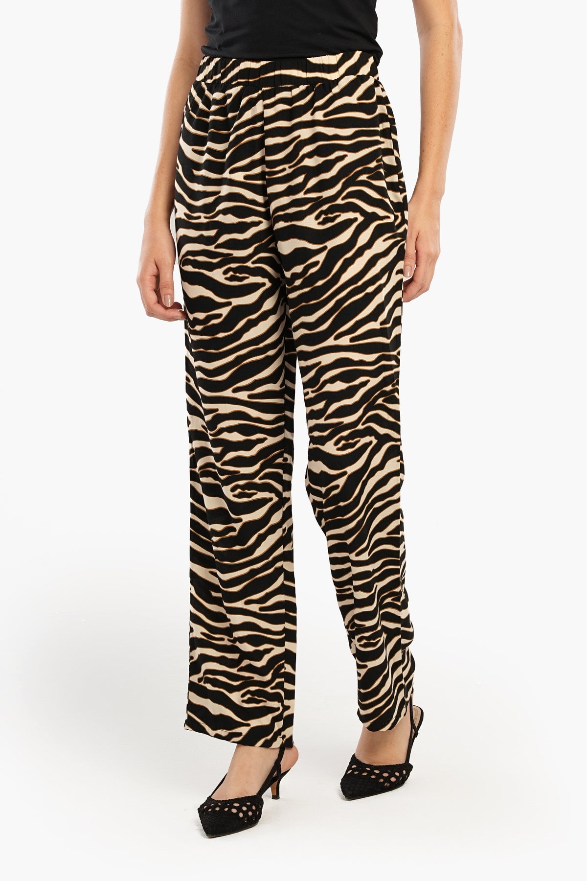 Zebra Print Straight Cut Pants