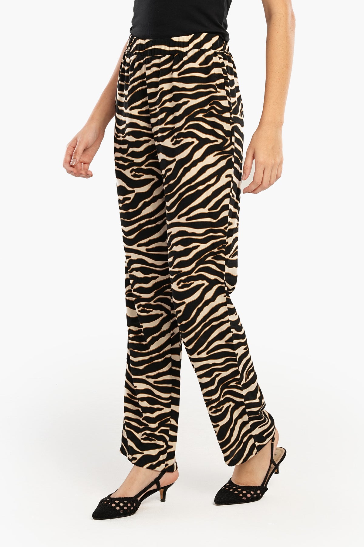 Zebra Print Straight Cut Pants