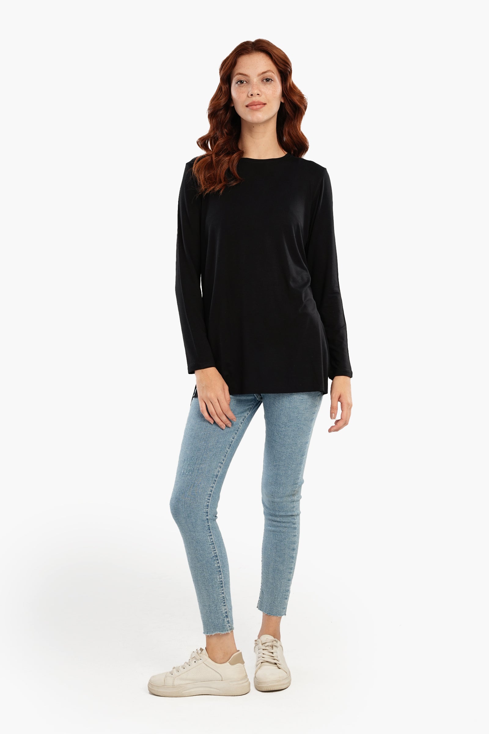 Viscose T-Shirt with Long Sleeves