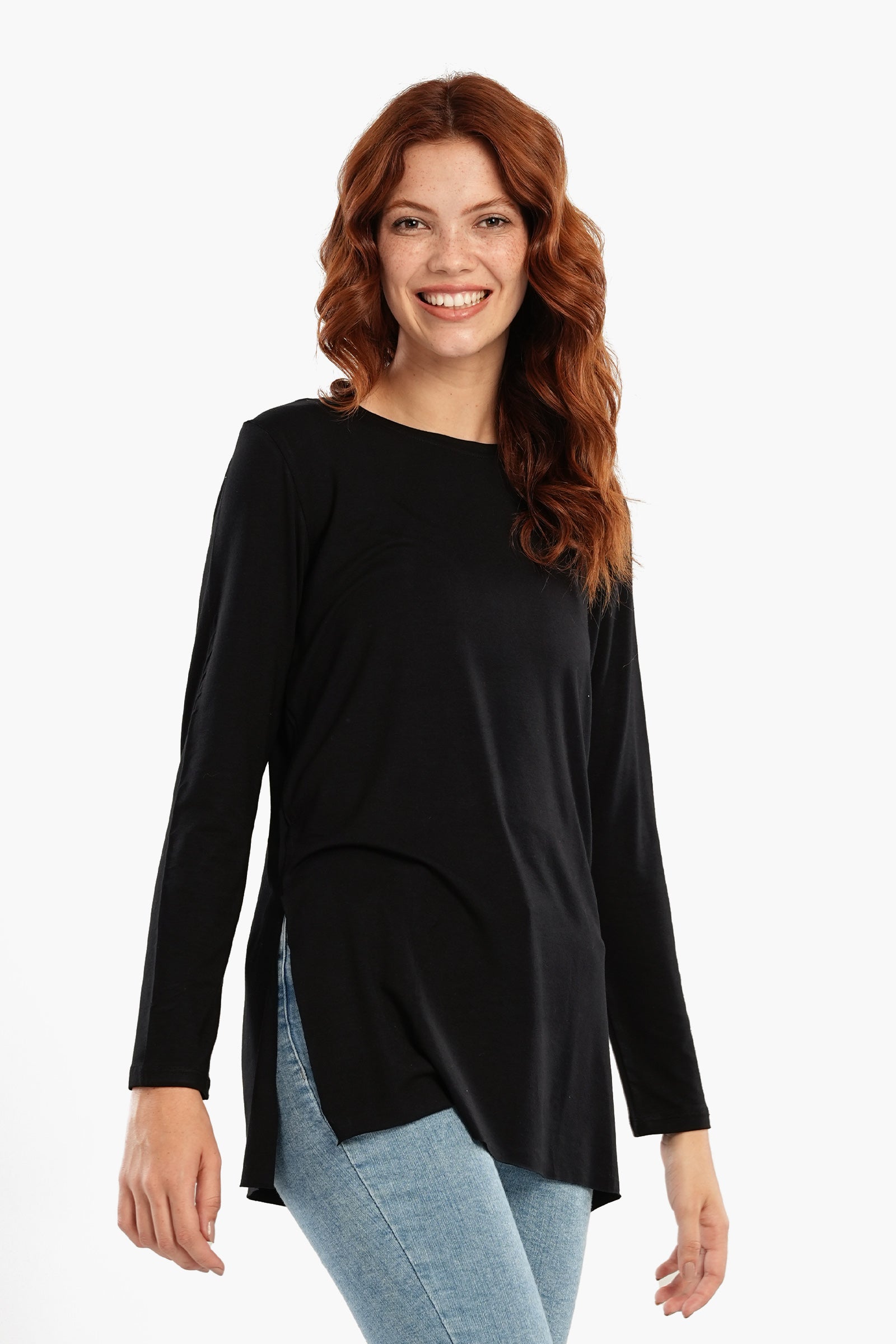 Viscose T-Shirt with Long Sleeves