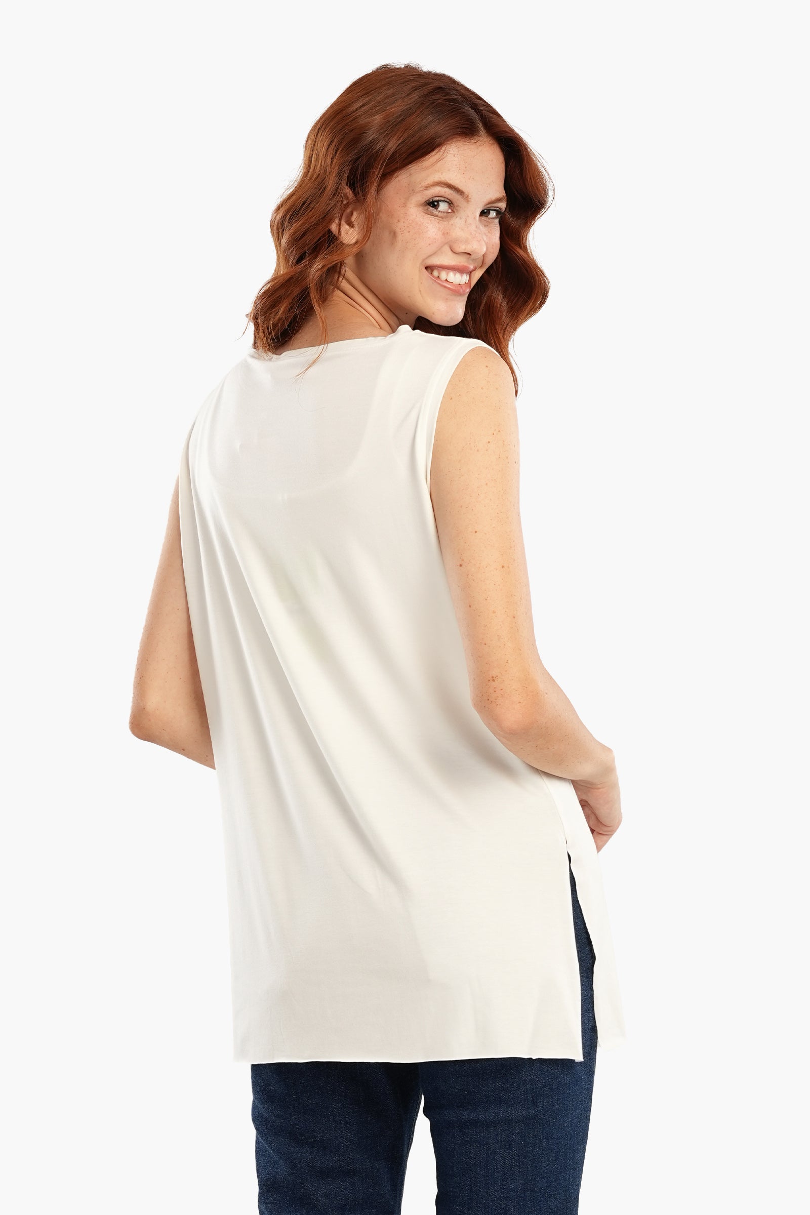 Relaxed Fit Sleeveless T-Shirt