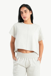 توب بيجامة قطن بشريط رفيع بارز