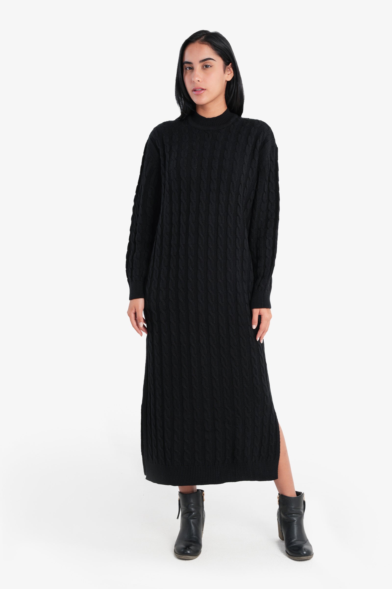 Cable Knitted Midi Dress