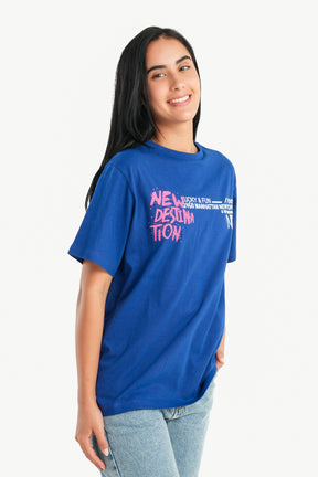 Printed Blue T-Shirt