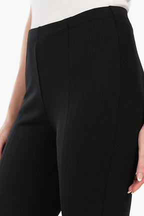 Black Ribbed Flare Pants