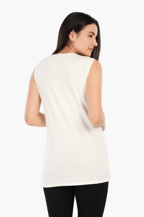 Viscose Sleeveless Long T-Shirt