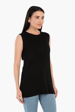 Viscose Sleeveless Long T-Shirt