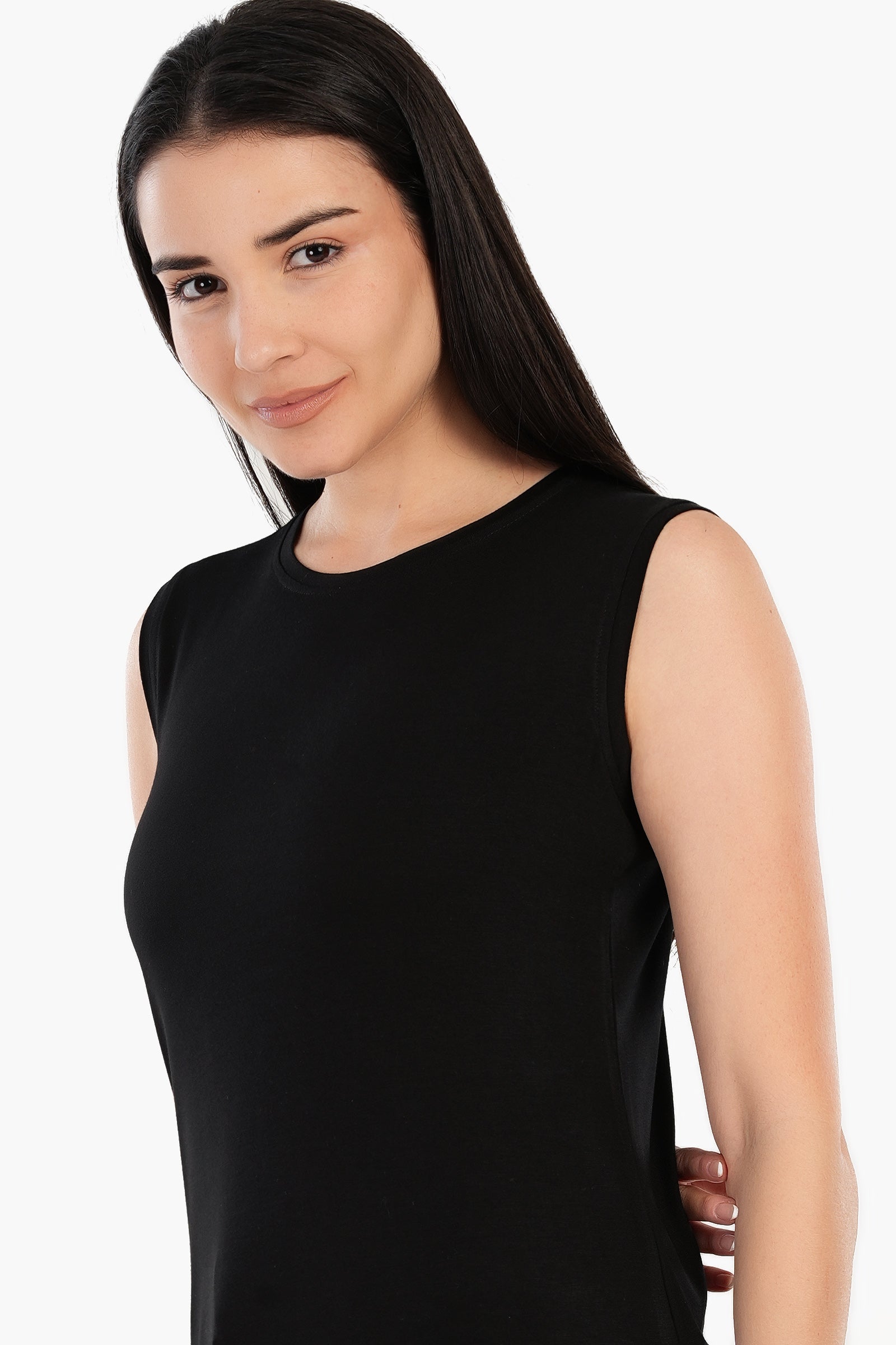 Viscose Sleeveless Long T-Shirt