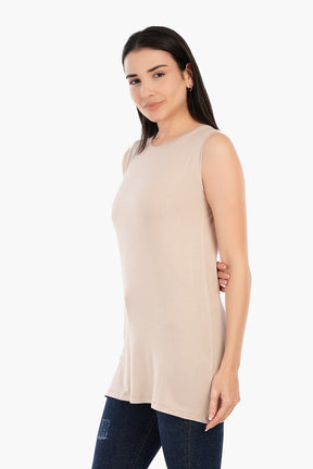 Viscose Sleeveless Long T-Shirt