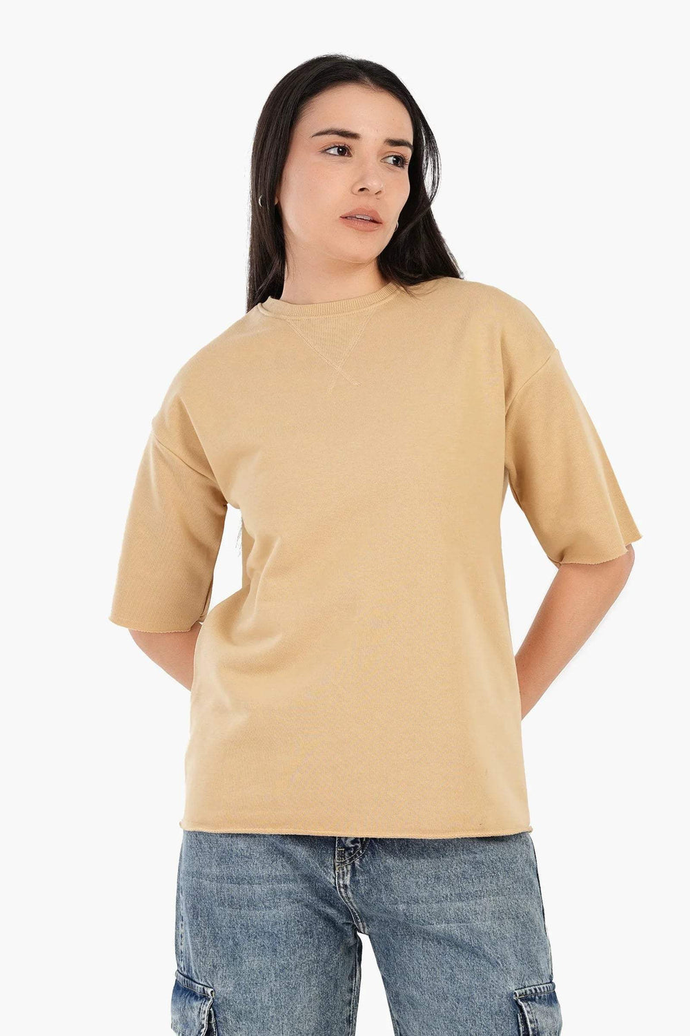 Ribbed Crew Neck T-Shirt