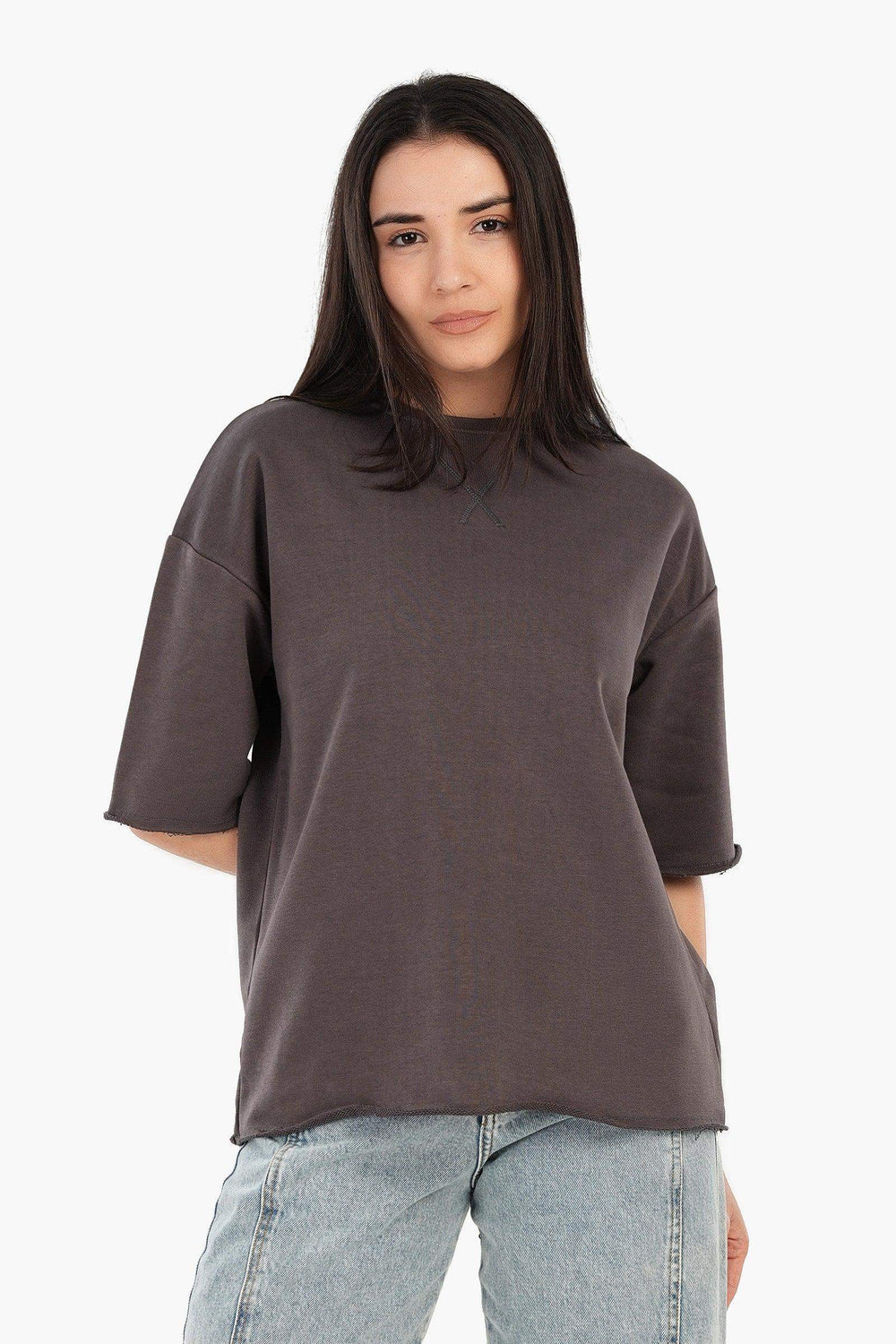 Ribbed Crew Neck T-Shirt