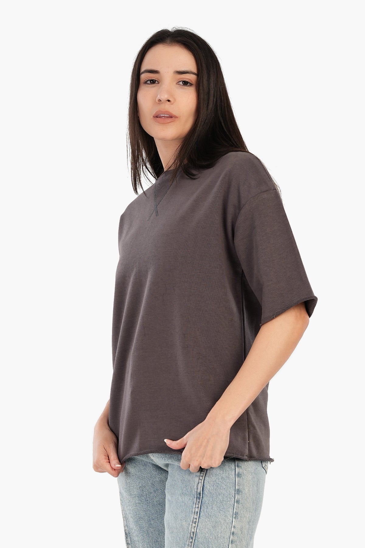 Ribbed Crew Neck T-Shirt